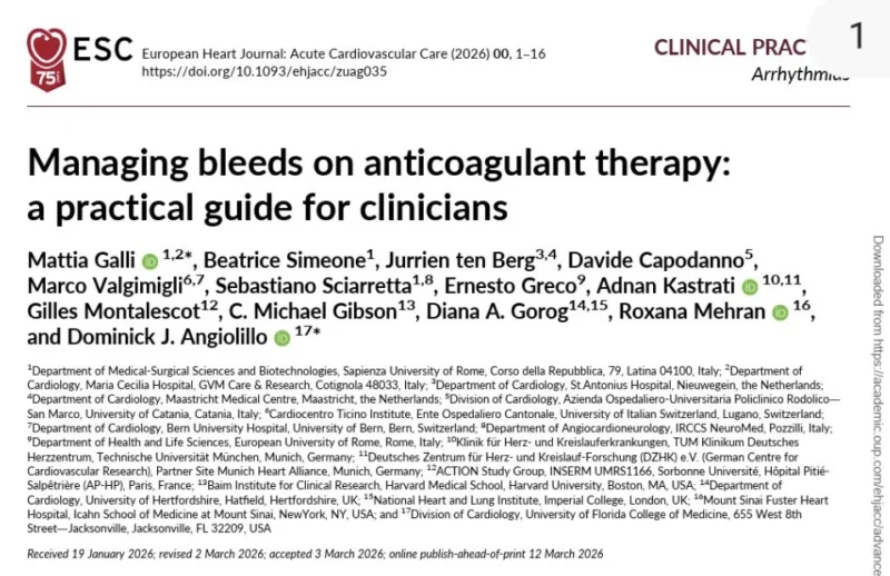 Francisco Chacón-Lozsán: Bleeding on Anticoagulation Is Not a Complication, It’s a Turning Point