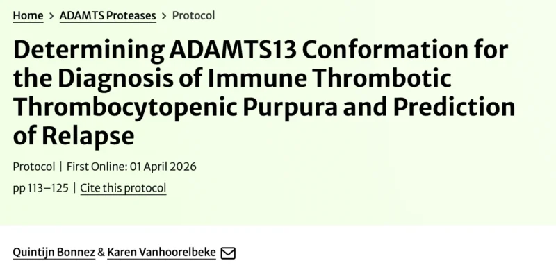 Quintijn Bonnez: Detecting ADAMTS13 Structural Changes with Conformation-Sensitive Antibody 1C4