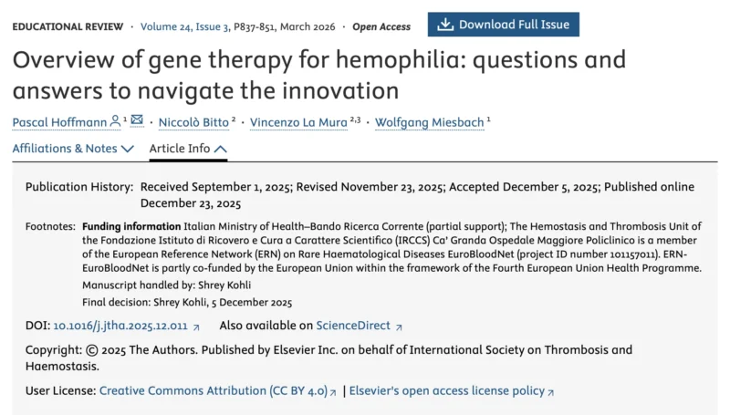 Niccolò Bitto: Answers to Some of the Most Frequently Asked Questions on Gene Therapy for Hemophilia