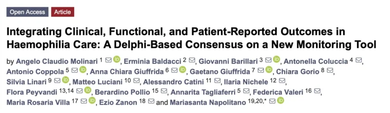Mariasanta Napolitano: A Delphi-Based Consensus on Integrated Monitoring in Haemophilia Care