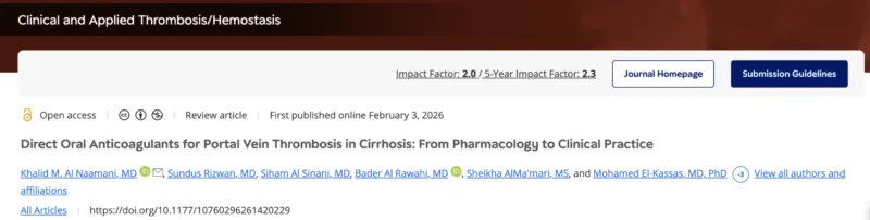 Khalid AL. Naamani: Efficacy, Safety, and Patient Selection of DOACs in Cirrhosis