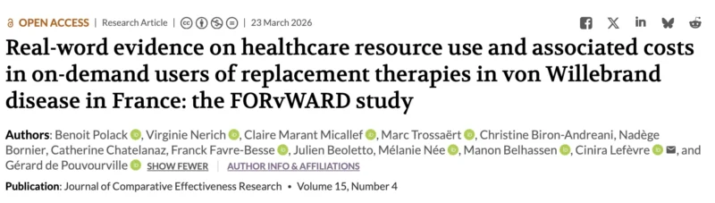 Laura Dormer: Real-World Insights into Treatment and Costs in VWD from FORvWARD Study 1 Laura Dormer: Real-World Insights into Treatment and Costs in VWD from FORvWARD Study