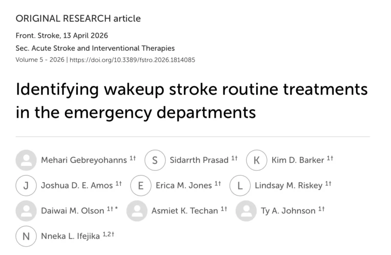 Mehari Gebreyohanns: New Insights on Wake-Up Strokes from Emergency Settings in Texas and Louisiana 1 Mehari Gebreyohanns: New Insights on Wake-Up Strokes from Emergency Settings in Texas and Louisiana