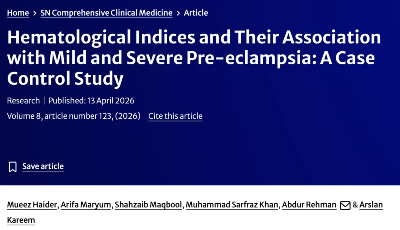 Shahzaib Maqbool: Preeclampsia Through a Hematology Lens