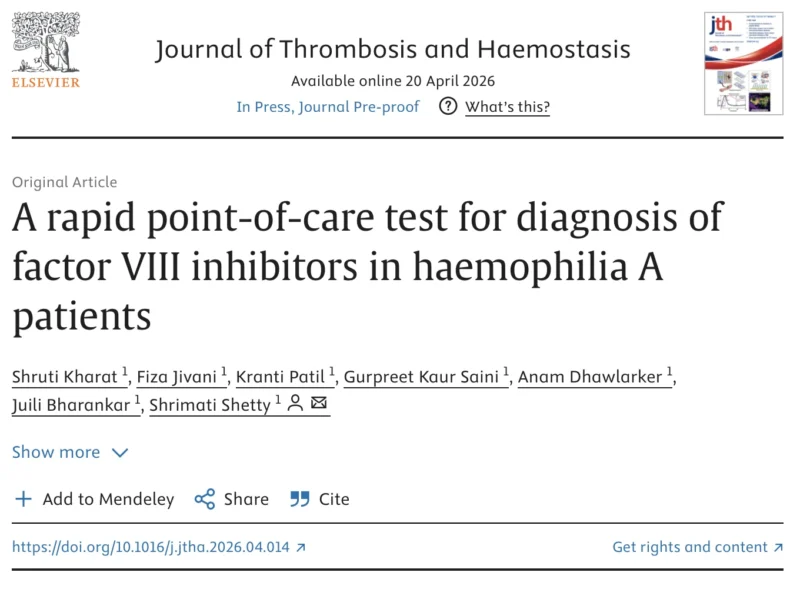 Shruti Kharat: Closing the Gap in Early Detection of Factor VIII Inhibitors
