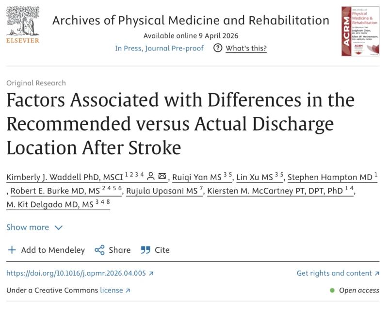 Kimberly Waddell: Mismatch in Post-Stroke Discharge Decisions Impacts Long-Term Recovery