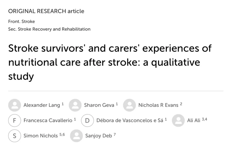 Sanjoy Deb: Bridging the Gap in Post-Stroke Nutrition Support for Survivors and Carers