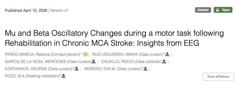 Rebeca Pardo García: Our Open EEG Dataset on Motor Recovery After Chronic Stroke Is Live Now