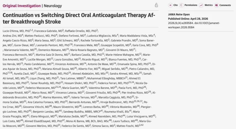 Matteo Foschi: Is There a Benefit to Switching DOACs After Breakthrough Stroke?