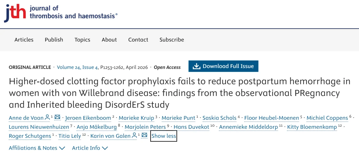 Heghine Khachatryan: Rethinking Hemostatic Targets in Pregnancy for von Willebrand Disease 1 Heghine Khachatryan: Rethinking Hemostatic Targets in Pregnancy for von Willebrand Disease