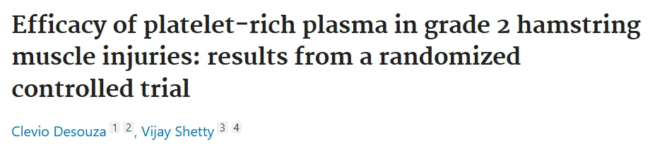 Chad Mineo: Platelet-Rich Plasma as an Adjunct to Rehabilitation in Grade 2 Hamstring Injuries