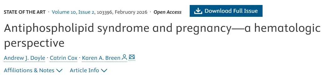 Oliver Tiebel: Antiphospholipid Syndrome in Pregnancy - One of Hematology's Most Complex Challenges 1 Oliver Tiebel