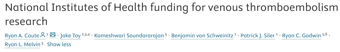 The Case for Greater Investment in VTE Research - JTH 1 The Case for Greater Investment in VTE Research - JTH