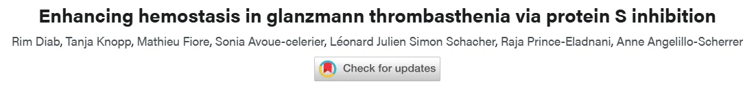 Wolfgang Miesbach: Therapeutic Potential of Protein S Inhibition in Glanzmann Thrombasthenia