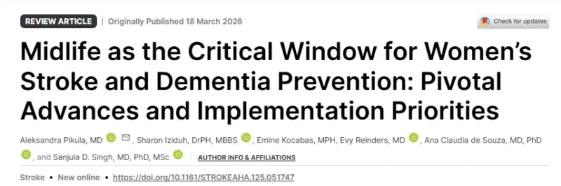 Aleksandra Pikula: A Life Course Framework for Preventing Stroke and Dementia in Midlife Women