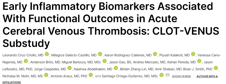 Shashank Joshi: The Emerging Role of Inflammatory Biomarkers in Acute CVS Thrombosis