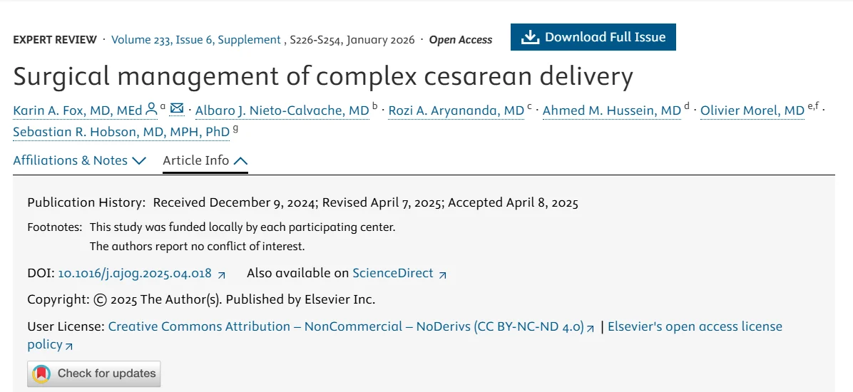 Christopher Robinson: Use of Clamps for Hemostasis in Complex Cesarean Delivery