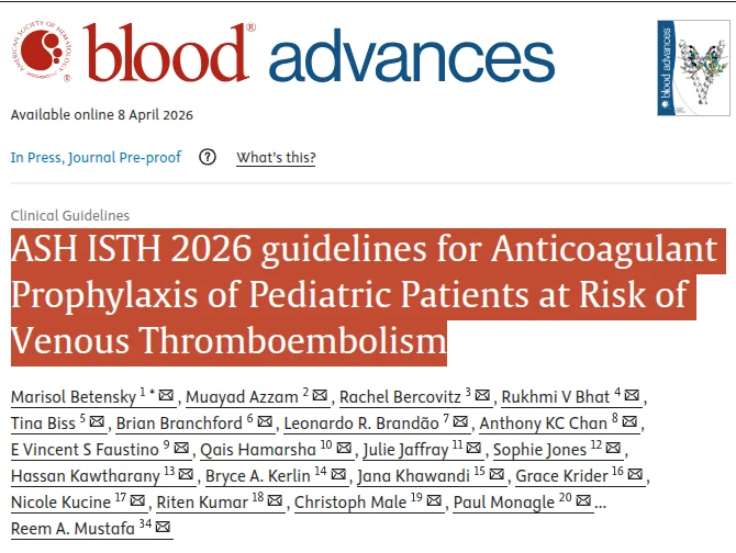 Ana Pedrero Gil: New ASH–ISTH 2026 Guidelines Focus on Preventing VTE in Children