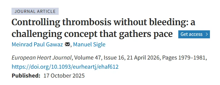 Ney Carter Borges: Controlling Thrombosis Without Increasing Bleeding Risk - A New Frontier in Antiplatelet Therapy