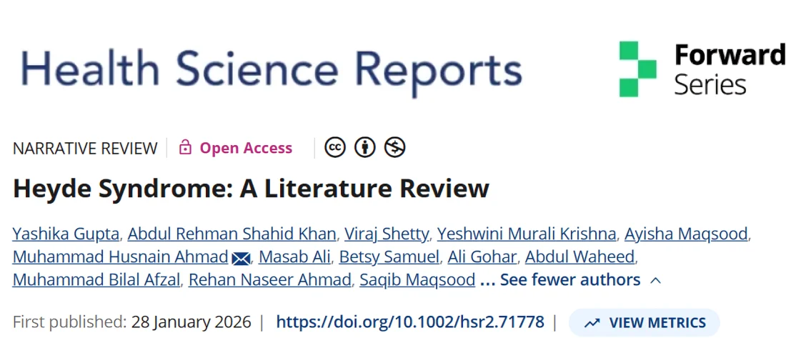 Husnain Ahmad: How Aortic Stenosis Can Lead to Gastrointestinal Bleeding in Heyde Syndrome 1 Husnain Ahmad: How Aortic Stenosis Can Lead to Gastrointestinal Bleeding in Heyde Syndrome