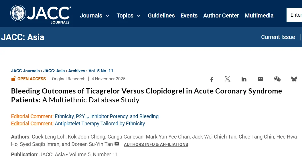 Doreen Su-Yin Tan։ Moving Toward Precision in Antiplatelet Therapy 2026 SCSASM2026 Highlights