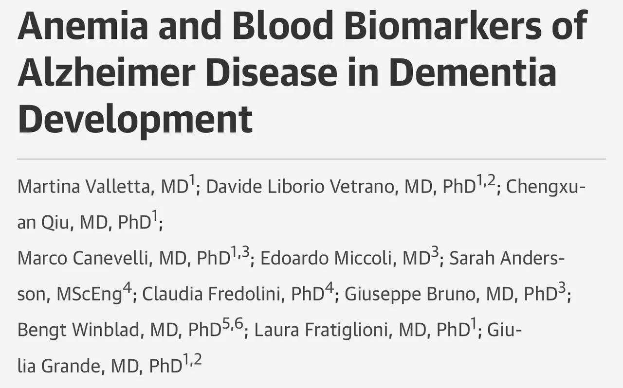 Domenico Girelli: Anemia Is Linked to Higher Dementia Risk and Elevated Alzheimer’s Disease Biomarkers