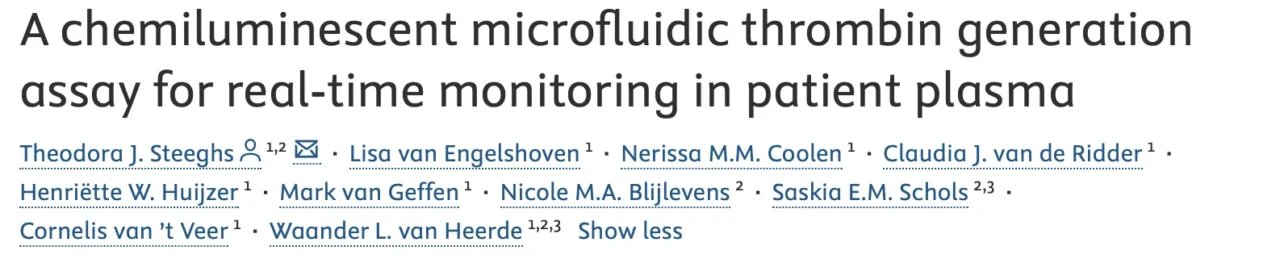 Danique Steeghs: Key Findings from a Microfluidic Chemiluminescent Thrombin Generation Assay