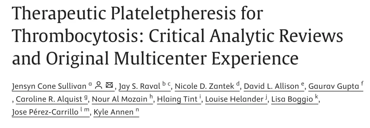 Nour Al-Mozain: Highlights on Therapeutic Plateletpheresis in Thrombocytosis