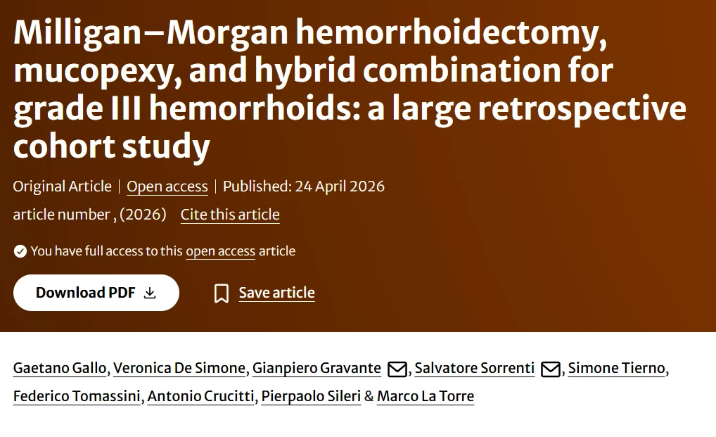 Gianpiero Gravante: Comparative Evaluation of Surgical Strategies for Grade III Hemorrhoidal Disease