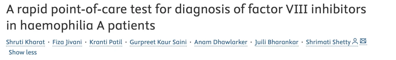 Abdul Mannan: 10-Minute FVIII Inhibitor Screening Test