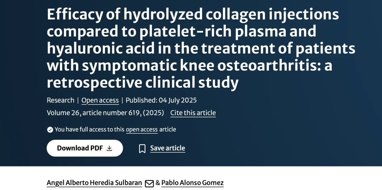 Steven Heylen: Hydrolyzed Collagen Injections for Knee Osteoarthritis as a New Treatment Option