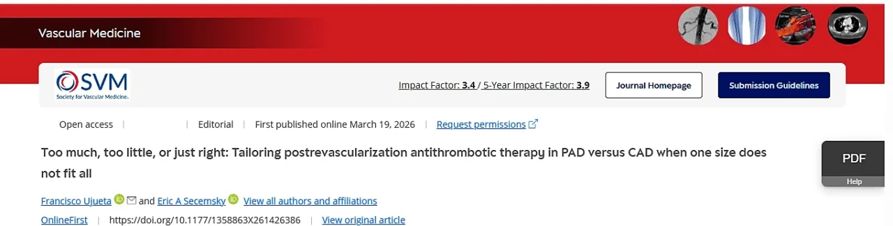 Francisco Ujueta: PAD VS CAD - Why Individualized Antithrombotic Strategies Matter 1 Francisco Ujueta: PAD VS CAD - Why Individualized Antithrombotic Strategies Matter