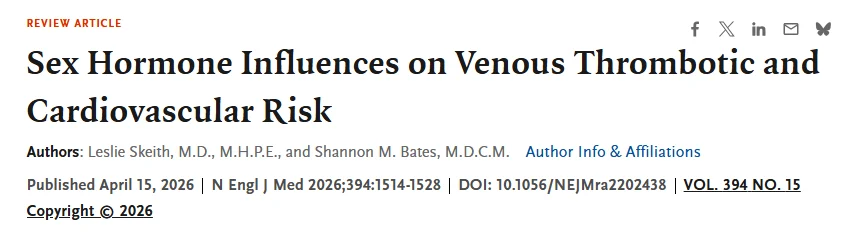 Eric Topol: The Role of Sex Hormones in Venous Thromboembolism and Cardiovascular Disease Risk