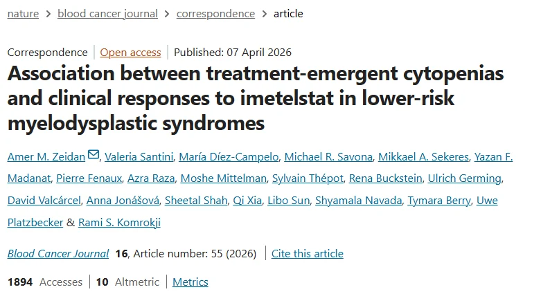 Amer Zeidan: Can Early Blood Count Changes Predict Imetelstat Response in Lower Risk MDS?
