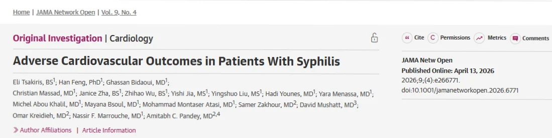 Ney Carter Borges: Syphilis and Cardiovascular Risk - A Silent and Progressive Vascular Burden
