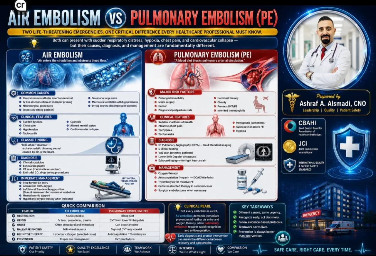 Ashraf Ali Alsmadi: Recognizing the Difference Between Air Embolism and Pulmonary Embolism