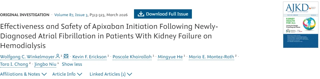 Mahmoud Alhariri: Apixaban in Hemodialysis-Treated Kidney Failure With Newly Diagnosed AF 1 Mahmoud Alhariri