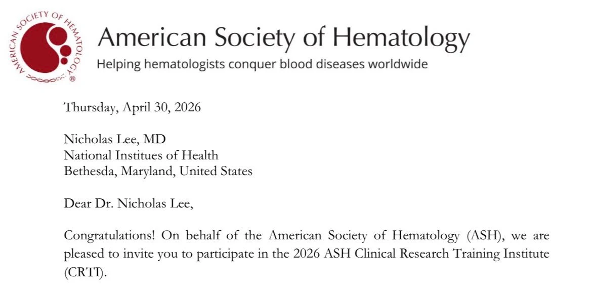 Nicholas Lee: Honored to Join ASH CRTI Program for Aplastic Anemia Research 1 Nicholas Lee: Honored to Join ASH CRTI Program for Aplastic Anemia Research