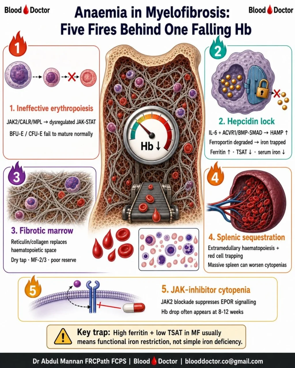 Abdul Mannan: Anemia in Myelofybrosis - Five Fires Behind One Falling Hb