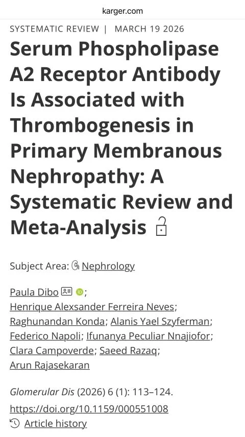 Paula Dibo: New Evidence Connecting Anti PLA2R Antibodies and Thrombosis Risk
