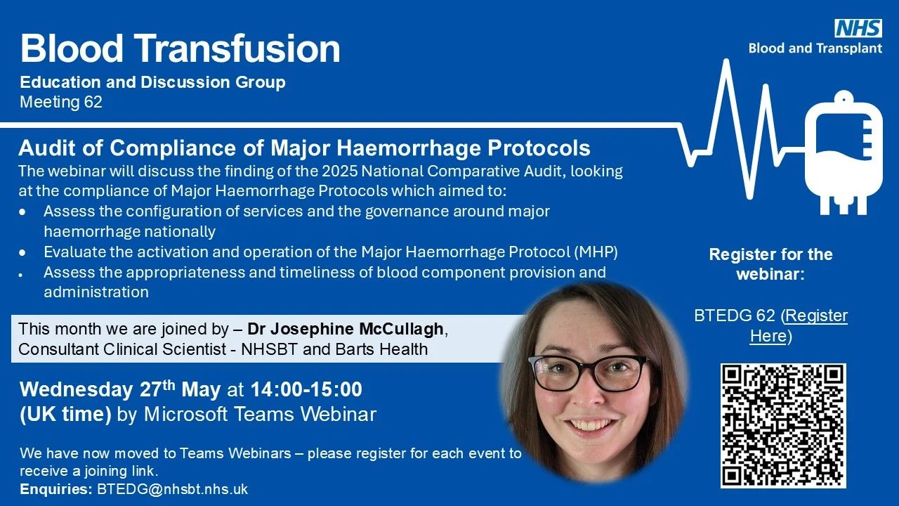 Selma Turkovic: Blood Transfusion Education and Discussion Group Webinar N62
