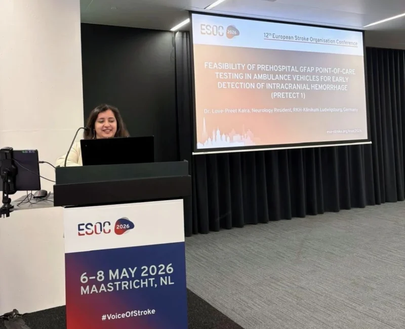 Love Preet Kalra: Honored to Present Our Data on Plasma GFAP Measurements for ICH at ESOC 2026