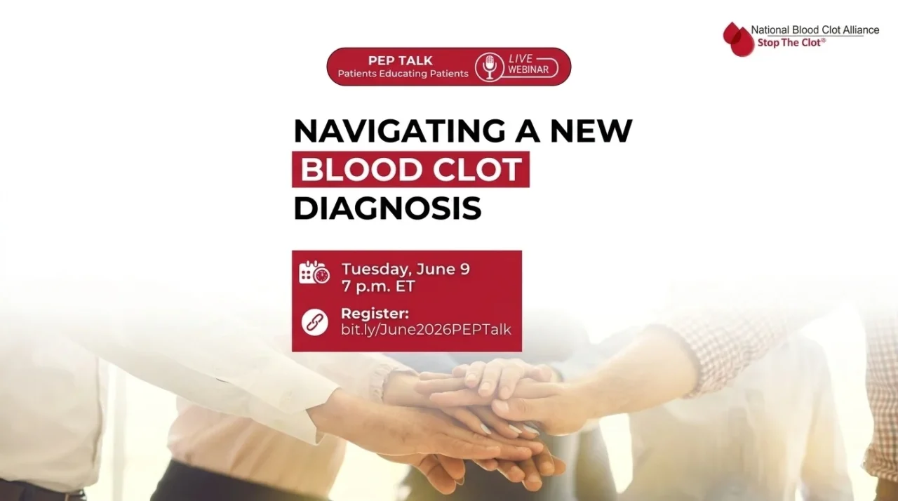 Join NBCA’s Next PEP Talk on Supporting Individuals Navigating Life After a Blood Clot Diagnosis
