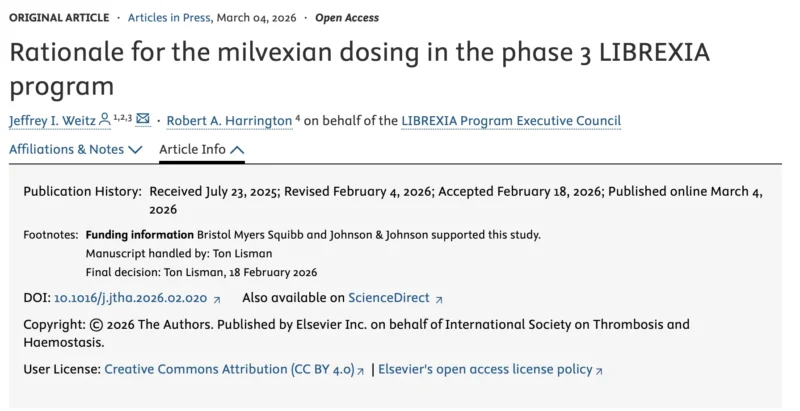 Targeting FXIa As a Safer Anticoagulant Target Than FXa in LIBREXIA Trial - JTH