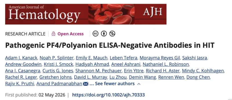 Anand Padmanabhan: Negative ELISA Does Not Rule Out Heparin-Induced Thrombocytopenia