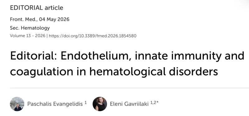 Paschalis Evangelidis: Rethinking Vascular and Inflammatory Mechanisms in Hematological Disease 1 Paschalis Evangelidis: Rethinking Vascular and Inflammatory Mechanisms in Hematological Disease