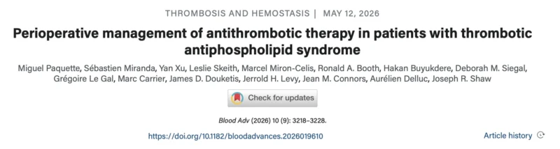 Joseph R. Shaw: Individualized Risk-Adapted Perioperative Anticoagulation Management for APS Is Feasible and Safe