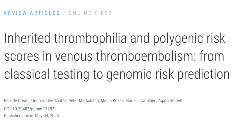 Grigoris Gerotziafas: The Evolving Landscape of Genetic Risk Assessment in VTE