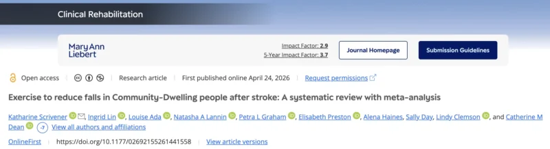 Kate Scrivener: The Big Picture of Exercise Trials to Prevent Falls After Stroke