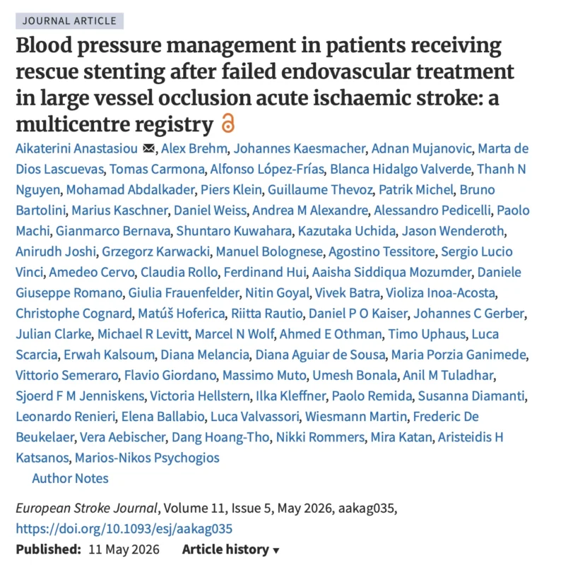 Aikati Anastasiou: Blood Pressure Variability in Rescue Stenting for Acute Ischaemic Stroke